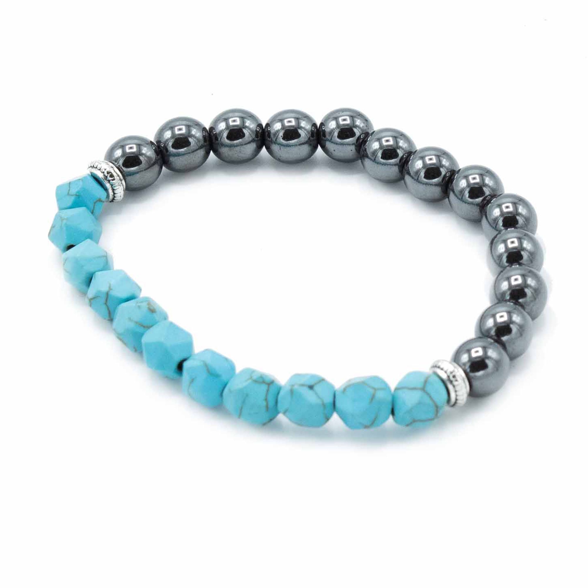 bG9jYWw6Ly9tZWRpYS8xSi9BRC82MFIzMEMxRzZSVktBRDFKLzQ4NjZkYWI3LmpwZWc.jpg Faceted Gemstone Bracelet - Magnetic Turquoise - Image 2