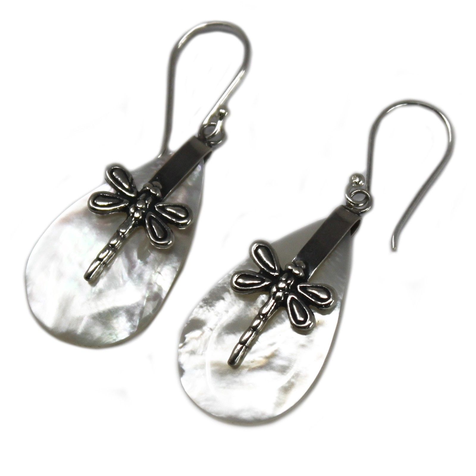 bG9jYWw6Ly9tZWRpYS8xSi9FQy82MFIzMEMxRzZNUzNFQzFKLzk0NWJmNzA5LmpwZWc.jpg Shell & Silver Earrings - Dragonflies - MOP