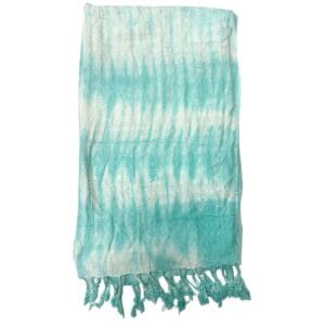Boho Java Art Stole/Scarf - Teal Stripes & Motiff - 62x200cm