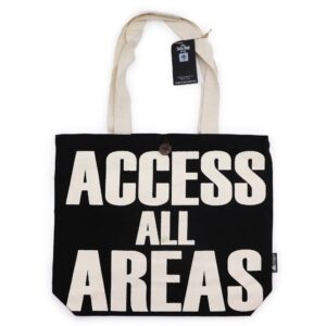Iconic Classic Tote Bag - ACCESS ALL AREAS - Black Natural 10oz