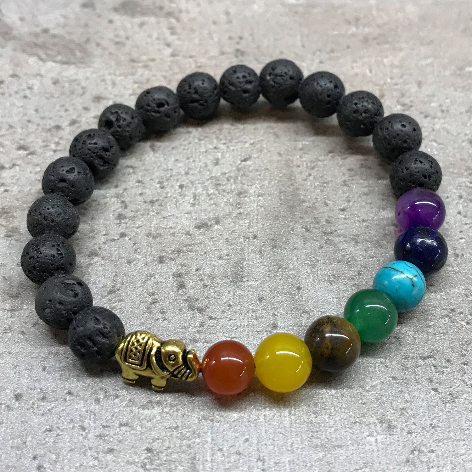 bG9jYWw6Ly9tZWRpYS8xTS9HRS82MFIzMEMxRzZNVDNHRTFNLzgwOTBiNzhhLmpwZWc.jpg Lava Stone Bracelet - Elephant Chakra - Image 2