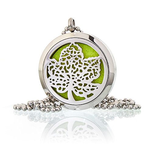 bG9jYWw6Ly9tZWRpYS8xTi84RS82MFIzMEMxRzZNVEs4RTFOLzI2NWM0Y2MyLmpwZWc.jpg Aromatherapy Diffuser Necklace - Leaf 30mm