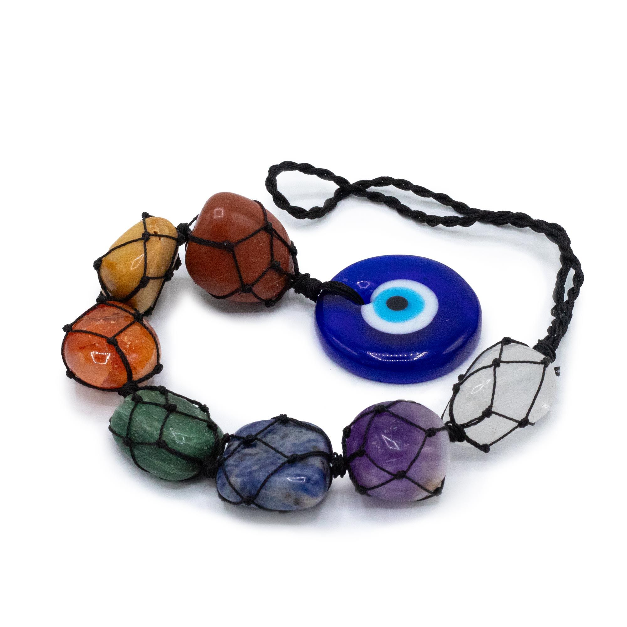 bG9jYWw6Ly9tZWRpYS8xTi8yRS82MFIzMEMxRzZXVDMyRTFOL2FmYzhmOTJlLmpwZWc.jpg Hanging Chakra Stone Pendant - Evil Eye
