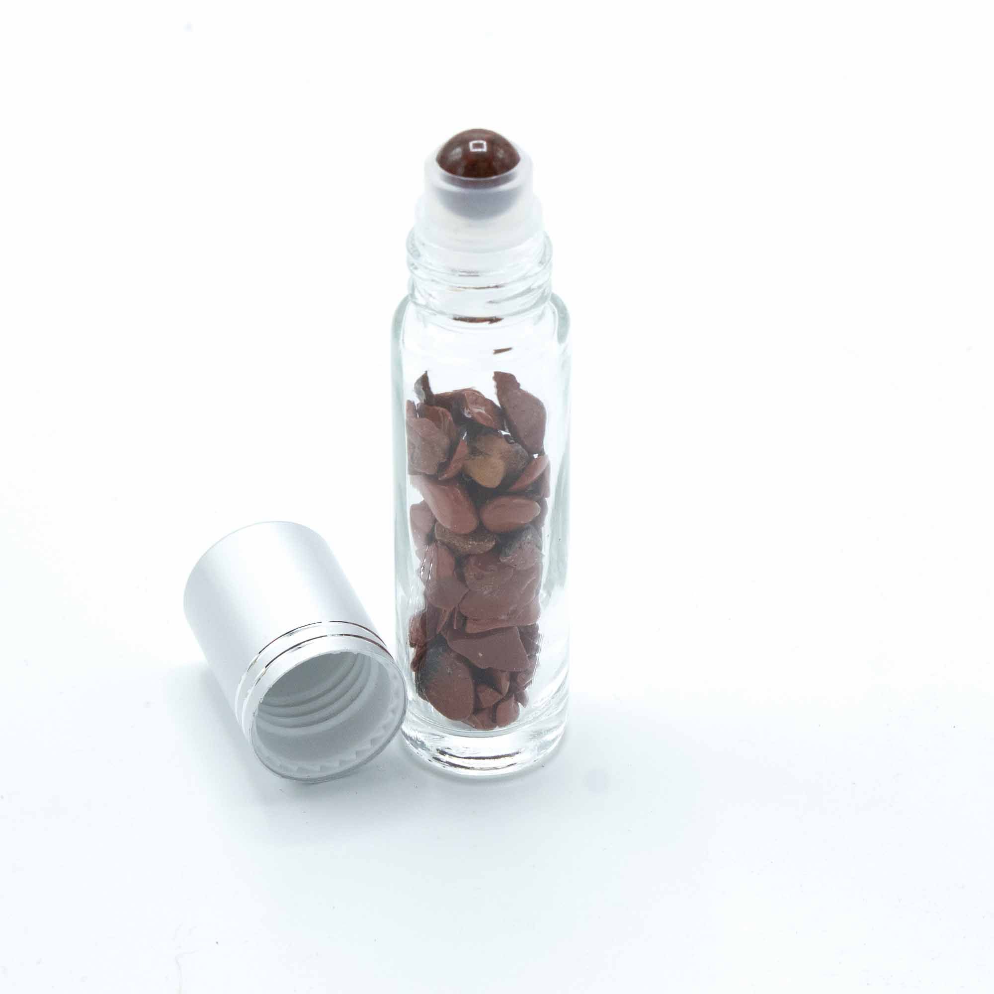 bG9jYWw6Ly9tZWRpYS8xTi9DRS82MFIzMEMxRzZSVktDRTFOL2Q4YzA4MWYxLmpwZWc.jpg Gemstone Essential Oil Roller Bottle - Red Jasper - Silver Cap - Image 4
