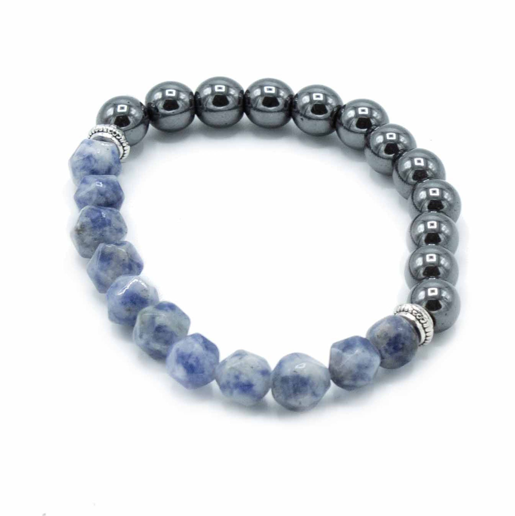 bG9jYWw6Ly9tZWRpYS8xUC9BRC82MFIzMEMxRzZSVktBRDFQLzhkOGFhYjRkLmpwZWc.jpg Faceted Gemstone Bracelet - Magnetic Sodalite - Image 2