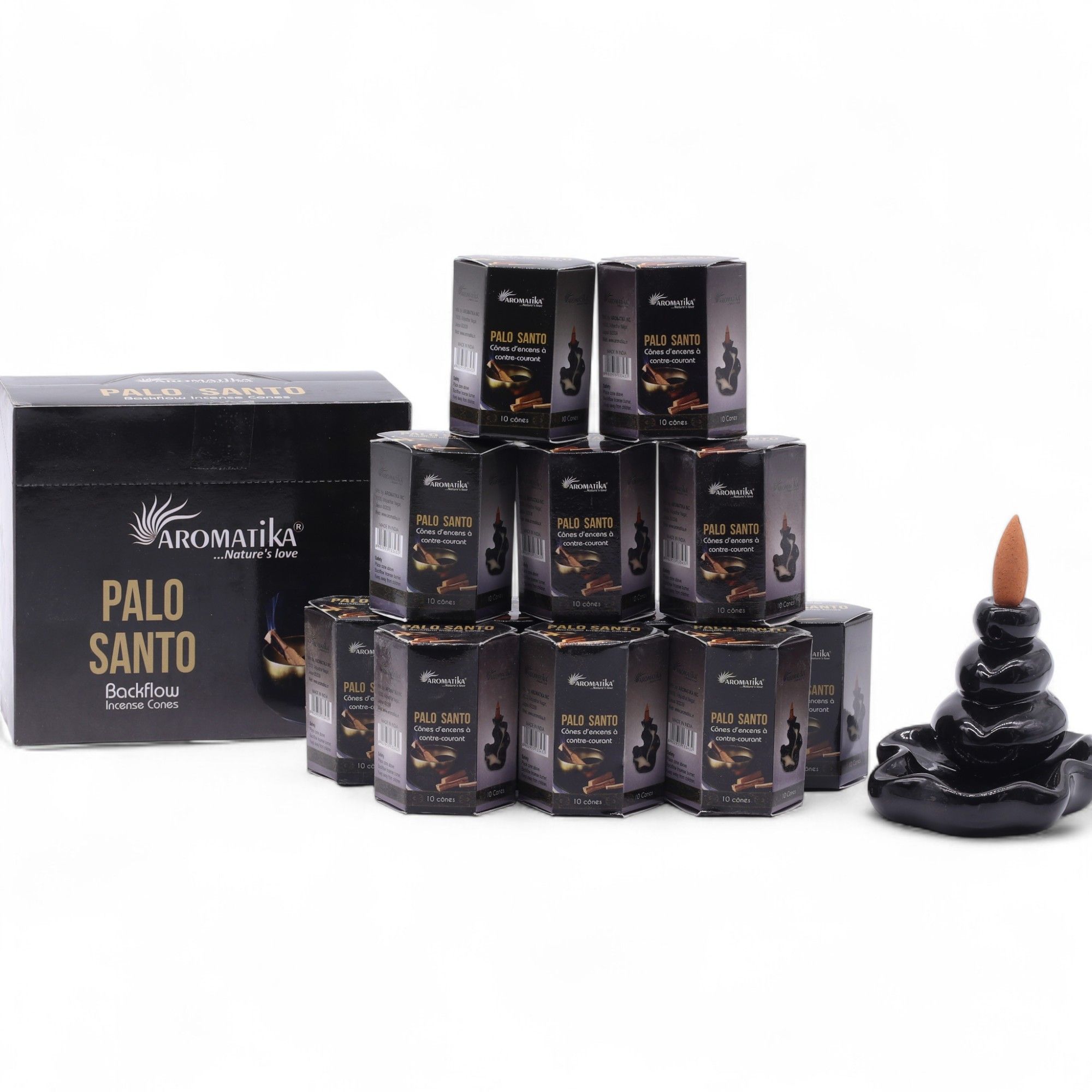 bG9jYWw6Ly9tZWRpYS8xUC9KRC82MFIzMEMxSjY0UktKRDFQLzMwMjE1NDZhLmpwZw.jpg Pack of 10 Masala Backflow Incense - Palo Santo - Image 5