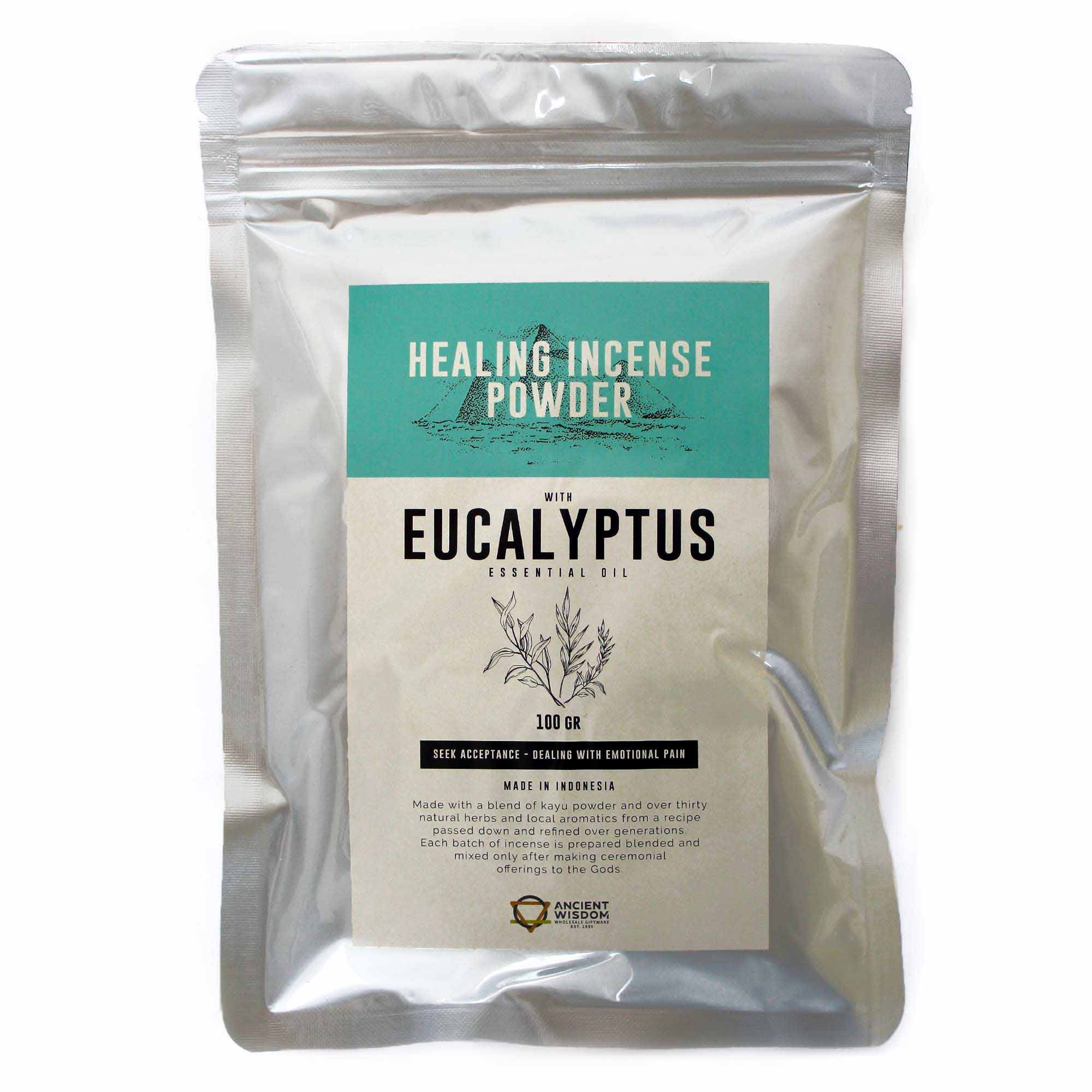 bG9jYWw6Ly9tZWRpYS8xUS82RS82MFIzMEMxRzZSVzM2RTFRL2I3ZWZmZjEzLmpwZWc.jpg Healing Incense Powder - Eucalyptus 100gm