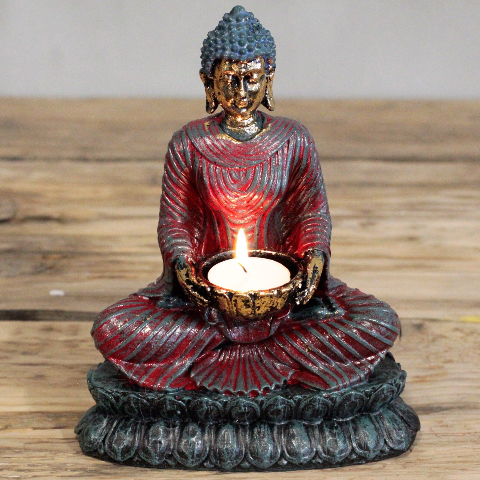 bG9jYWw6Ly9tZWRpYS8xUS8wRC82MFIzMEMxRzZNUzMwRDFRLzc4MDhlOWRhLmpwZWc.jpg Antique Buddha - Devotee Candle Holder - Image 2