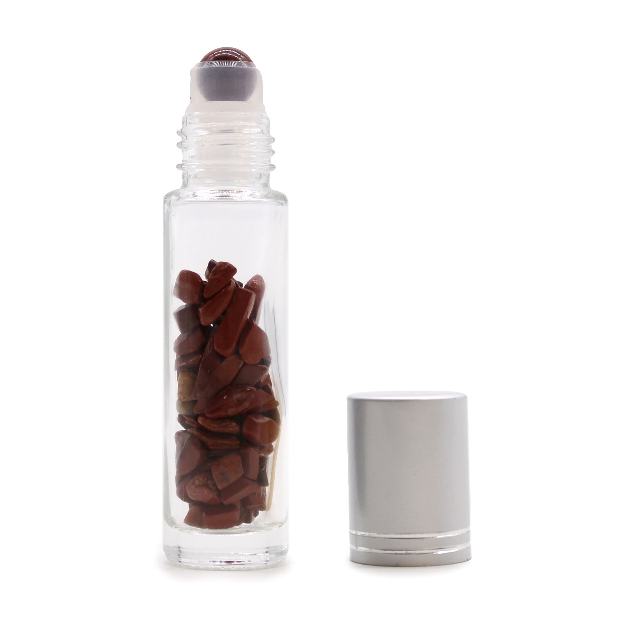 bG9jYWw6Ly9tZWRpYS8xUS9DRS82MFIzMEMxRzZSVktDRTFRLzlkMDdiNzE0LmpwZWc.jpg Gemstone Essential Oil Roller Bottle - Red Jasper - Silver Cap