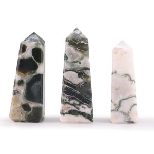 Gemstone Obelisk Points approx 5cm - Moss Agate
