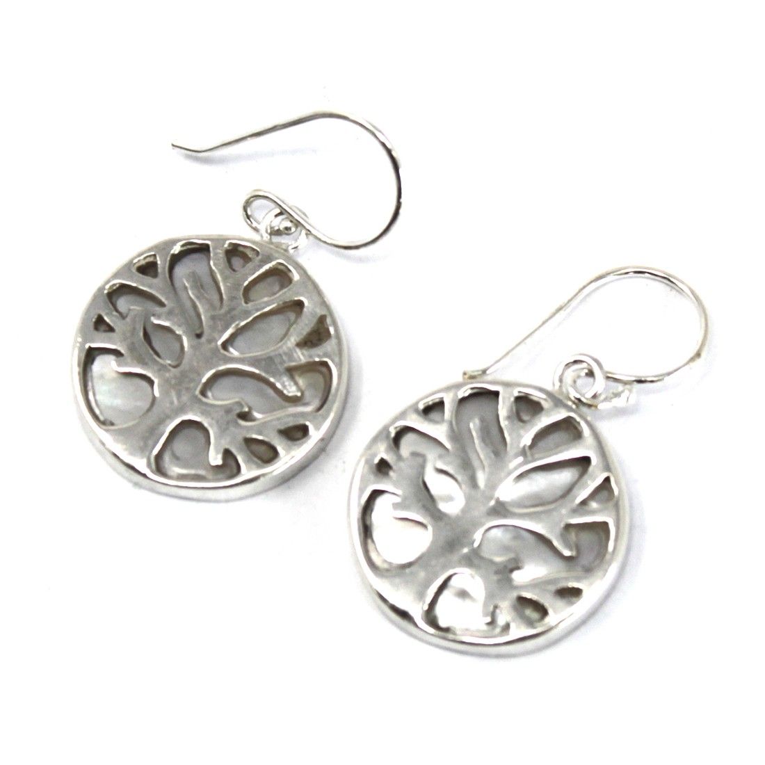 bG9jYWw6Ly9tZWRpYS8xUS9FRC82MFIzMEMxRzZNUzNFRDFRLzEzMzA2YTJlLmpwZWc.jpg Tree of Life Silver Earrings 15mm - Mother of Pearl