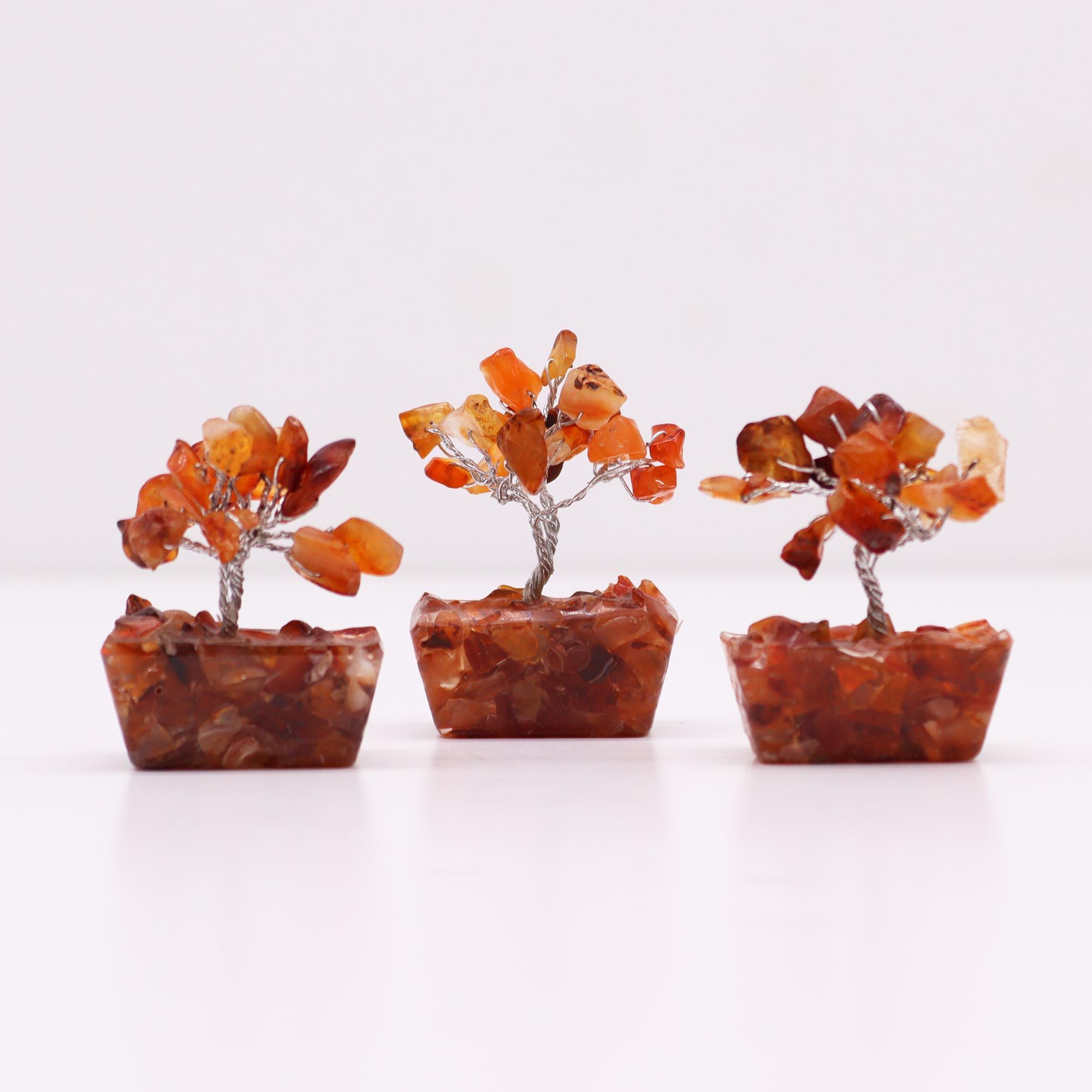 bG9jYWw6Ly9tZWRpYS8xUS9FRC82MFIzMEMxRzZXUjNFRDFRL2NlZmU2ZmFmLmpwZWc.jpg Mini Gemstone Tree On Orgonite Base - Carnelian (15 stones) - Image 2