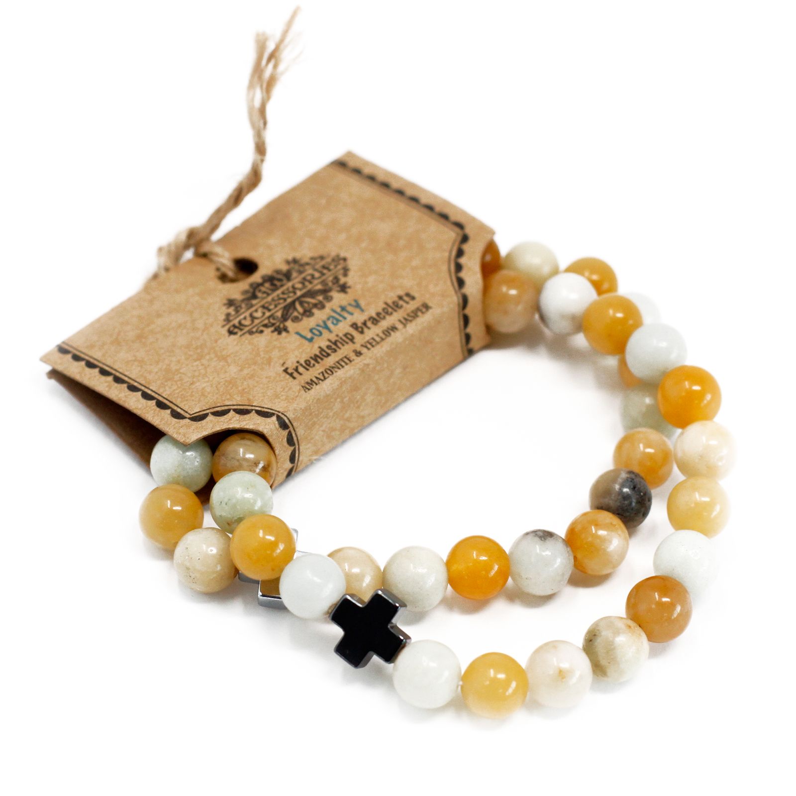 bG9jYWw6Ly9tZWRpYS8xUS9HRC82MFIzMEMxRzZNVktHRDFRLzljOTg1NjI2LmpwZWc.jpg Set of 2 Gemstones Friendship Bracelets - Loyalty - Amazonite & Yellow Jasper - Image 2