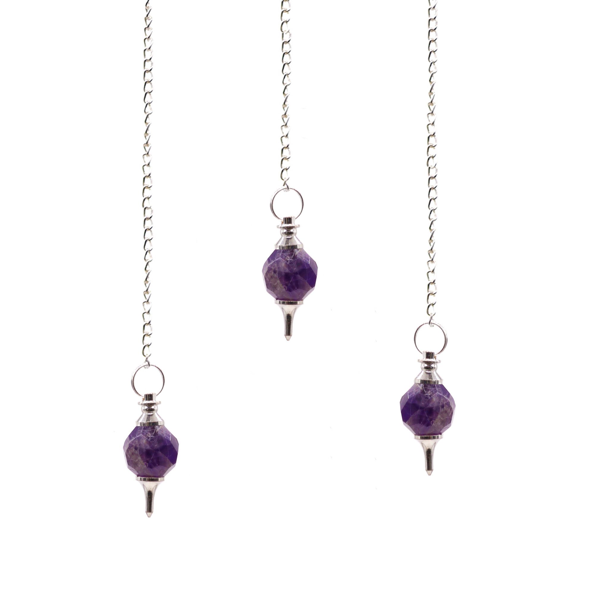 bG9jYWw6Ly9tZWRpYS8xUi8yQy82MFIzMEMxRzZXUzMyQzFSLzViNDcxOGM2LmpwZWc.jpg Facted Gemstone Pendulum - Amethyst