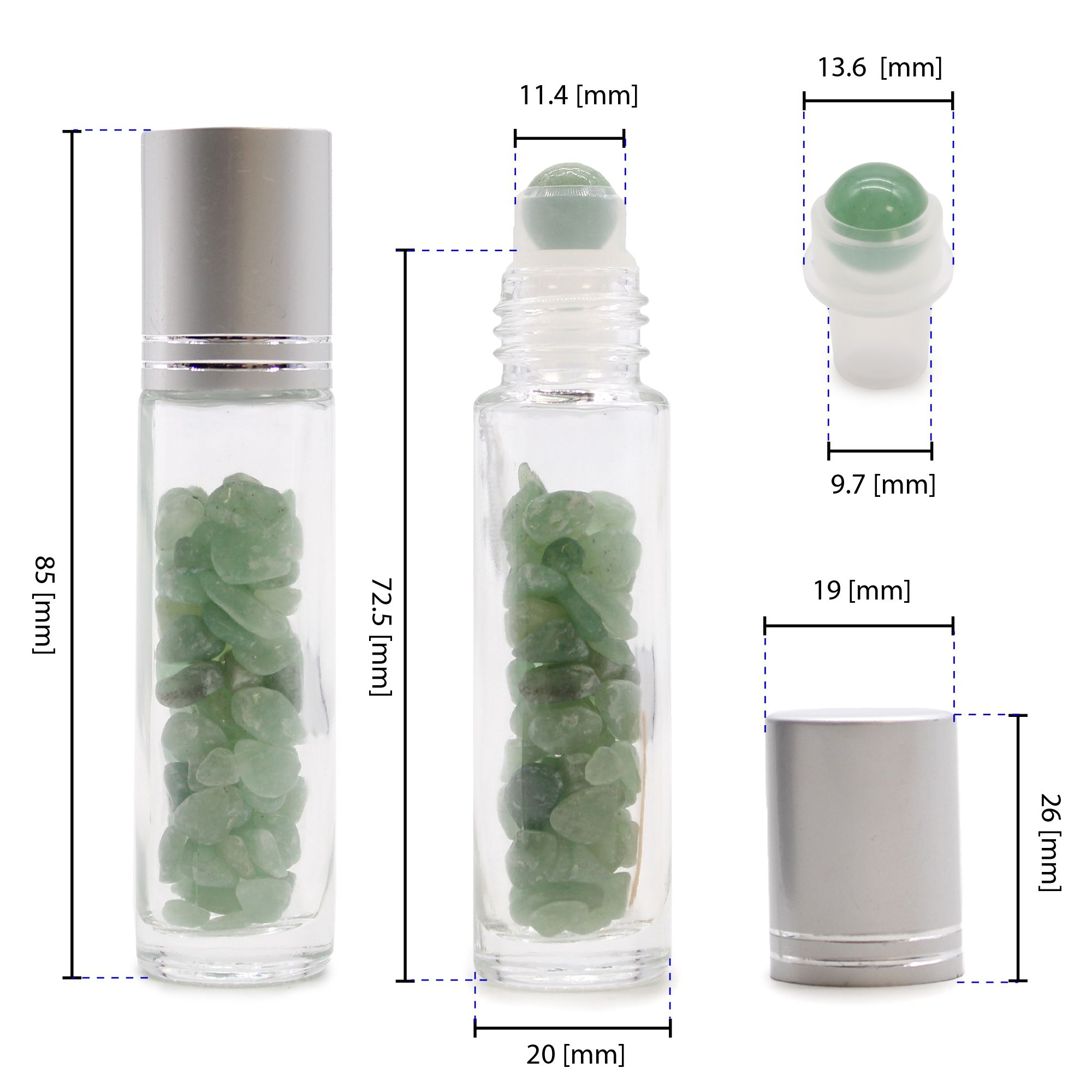 bG9jYWw6Ly9tZWRpYS8xUi9DRS82MFIzMEMxRzZSVktDRTFSLzc4ZWZmZGRhLmpwZWc-1.jpg Gemstone Essential Oil Roller Bottle - Aventurine - Silver Cap - Image 3