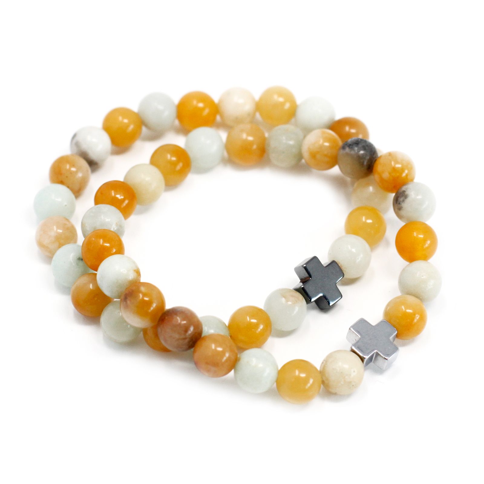 bG9jYWw6Ly9tZWRpYS8xUi9HRC82MFIzMEMxRzZNVktHRDFSLzlmMjI0NzZkLmpwZWc.jpg Set of 2 Gemstones Friendship Bracelets - Loyalty - Amazonite & Yellow Jasper