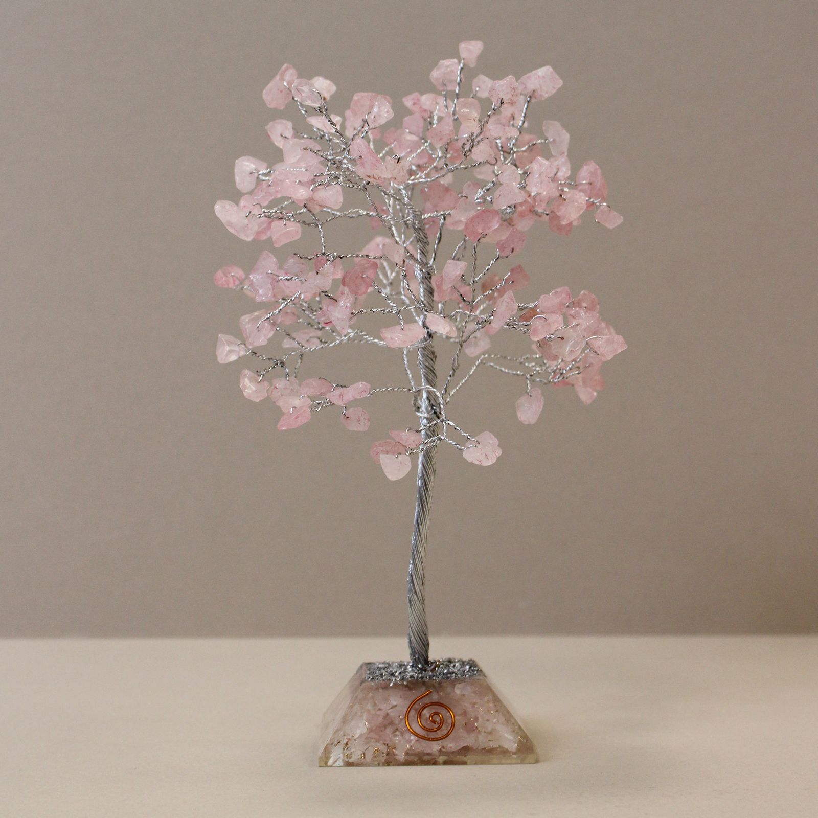 bG9jYWw6Ly9tZWRpYS8xUi9KRC82MFIzMEMxRzZSUzNKRDFSLzg2MDFiMmYxLmpwZWc.jpg Gemstone Tree with Organite Base - 160 Stone - Rose Quartz