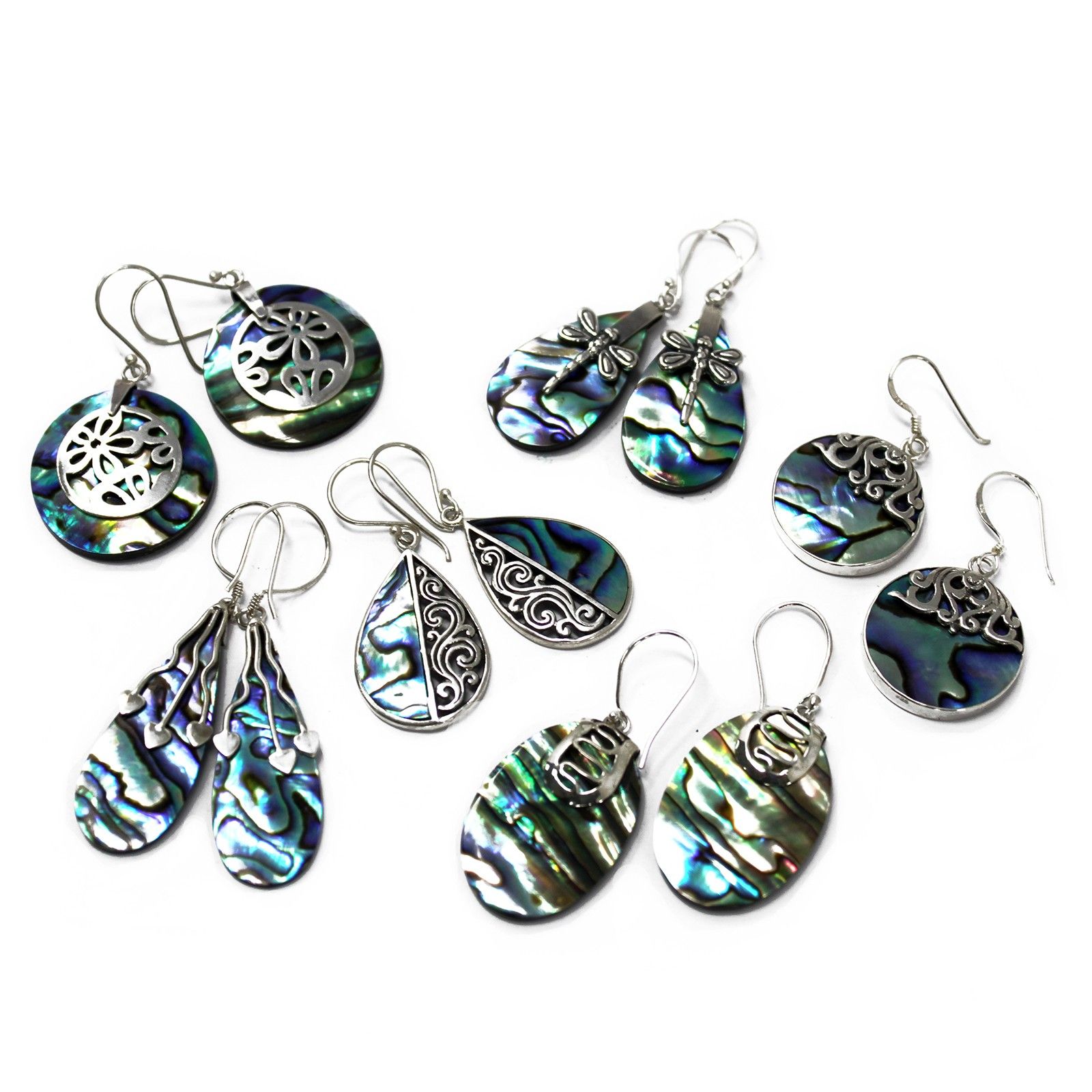 bG9jYWw6Ly9tZWRpYS8xUy9FQy82MFIzMEMxRzZNUzNFQzFTL2I2NzU2YmIxLmpwZWc-1.jpg Shell & Silver Earrings - Abalone - Image 2