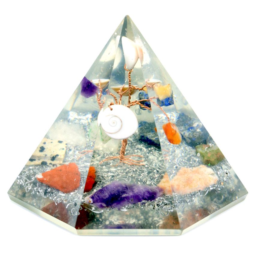 bG9jYWw6Ly9tZWRpYS9IRy82Qy82MFIzMEMxRzZSUks2Q0hHLzEzYjkwYTBhLmpwZWc.jpg Orgonite 7 sided Pyramid - Gemstone Wisdom Tree - 90 mm