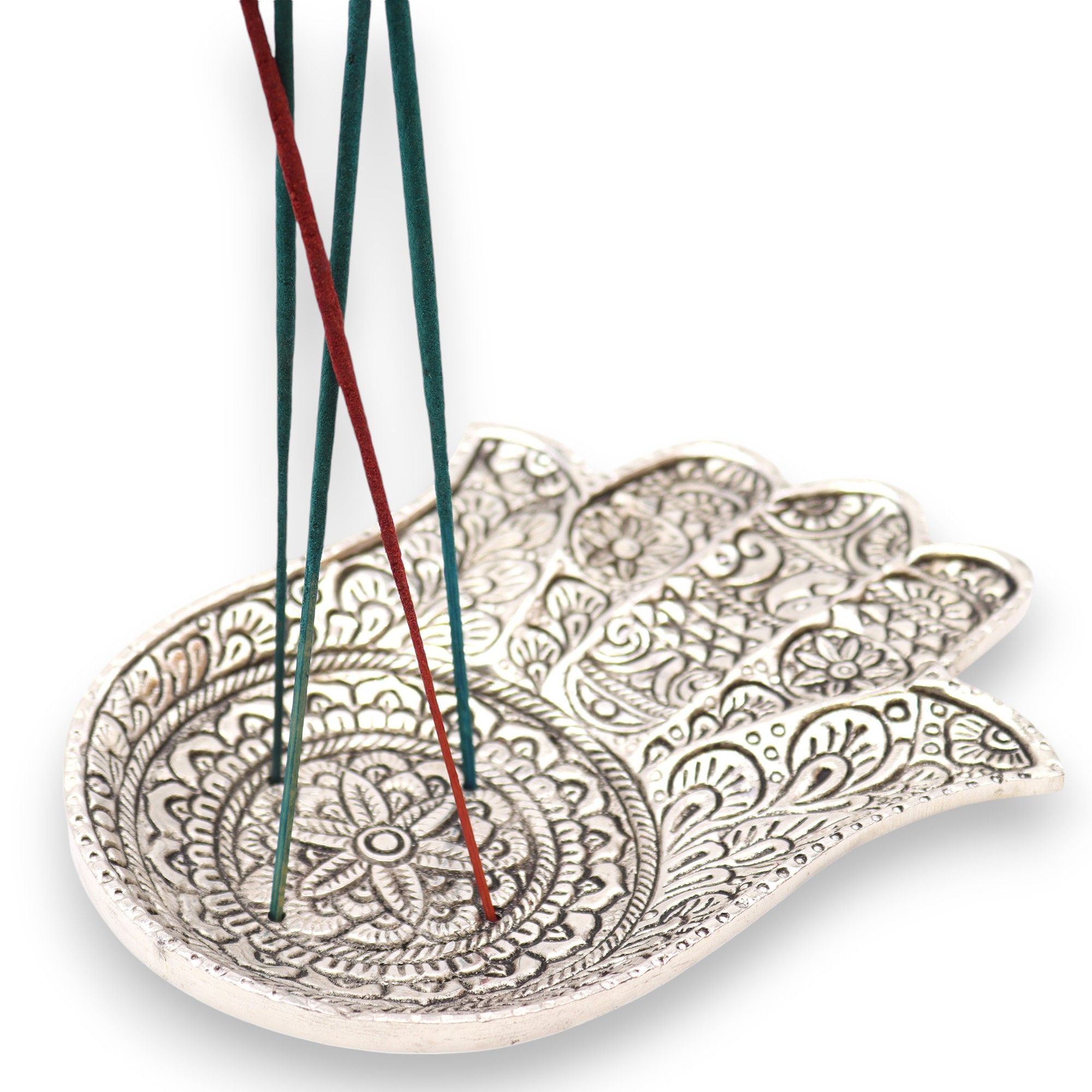 bG9jYWw6Ly9tZWRpYS9ISC80RC82MFIzMEMxRzZXUzM0REhILzkwYmEzOTA1LmpwZWc.jpg Polished Aluminium Lrg Hamsa Incense Holder - Image 4