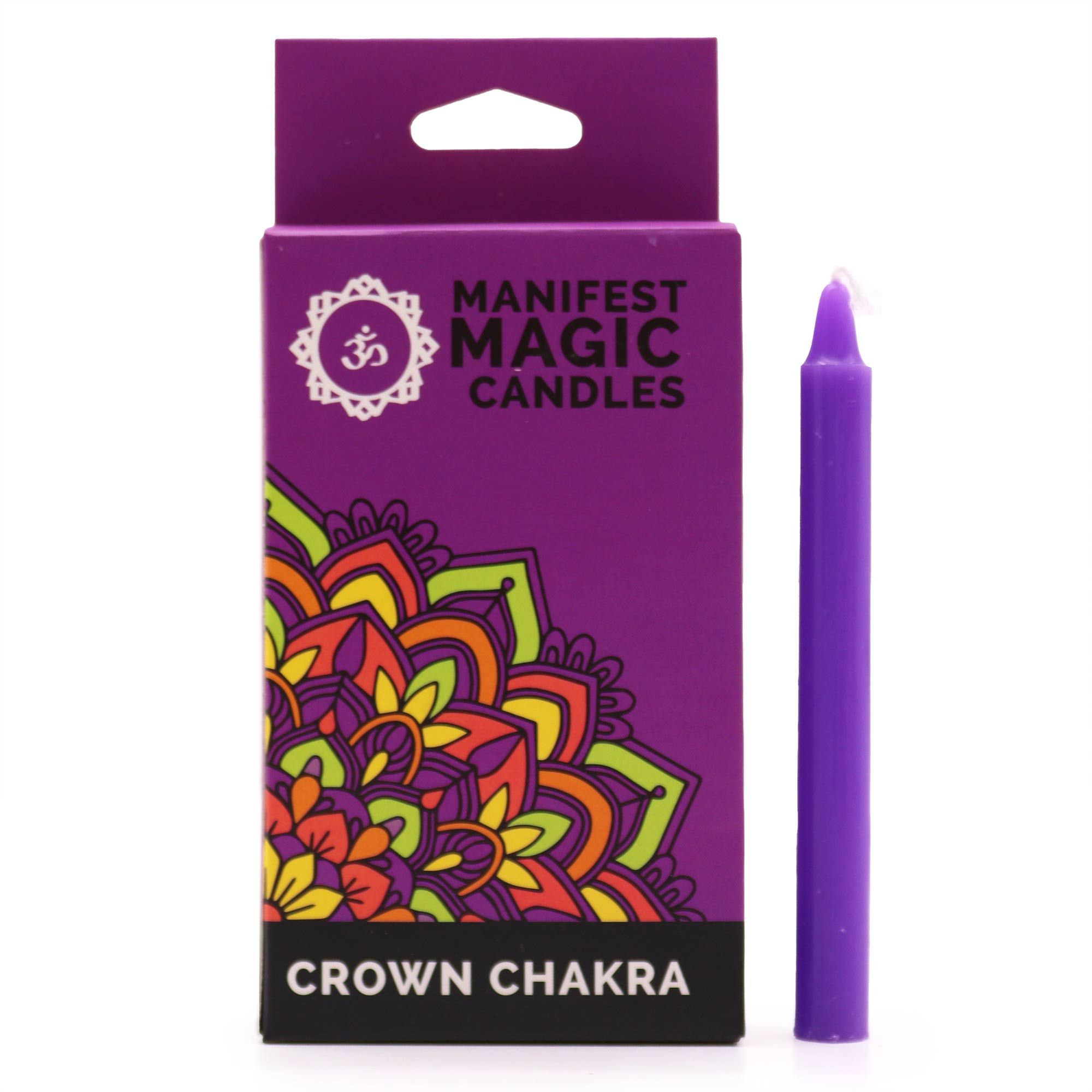 bG9jYWw6Ly9tZWRpYS9ISC9BRC82MFIzMEMxRzZSV0tBREhILzA0OTg2MTE3LmpwZWc.jpg Manifest Magic Candles (pack of 12) - Violet - Crown Chakra