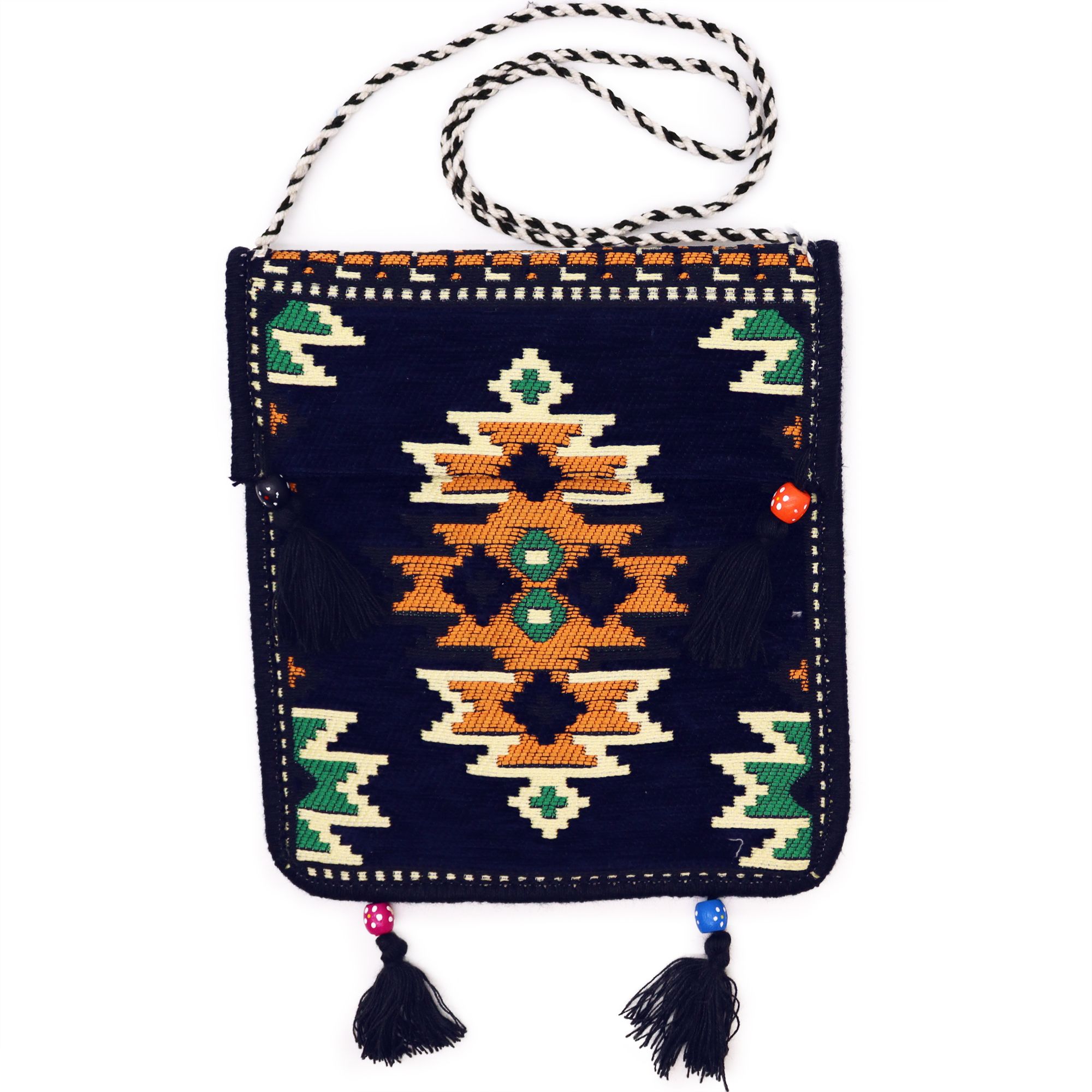 bG9jYWw6Ly9tZWRpYS9ISC9BRC82MFIzMEMxRzZSVzNBREhIL2NhMzEwYjQyLmpwZWc.jpg Dark Navy Kilim Messenger Festival Bag