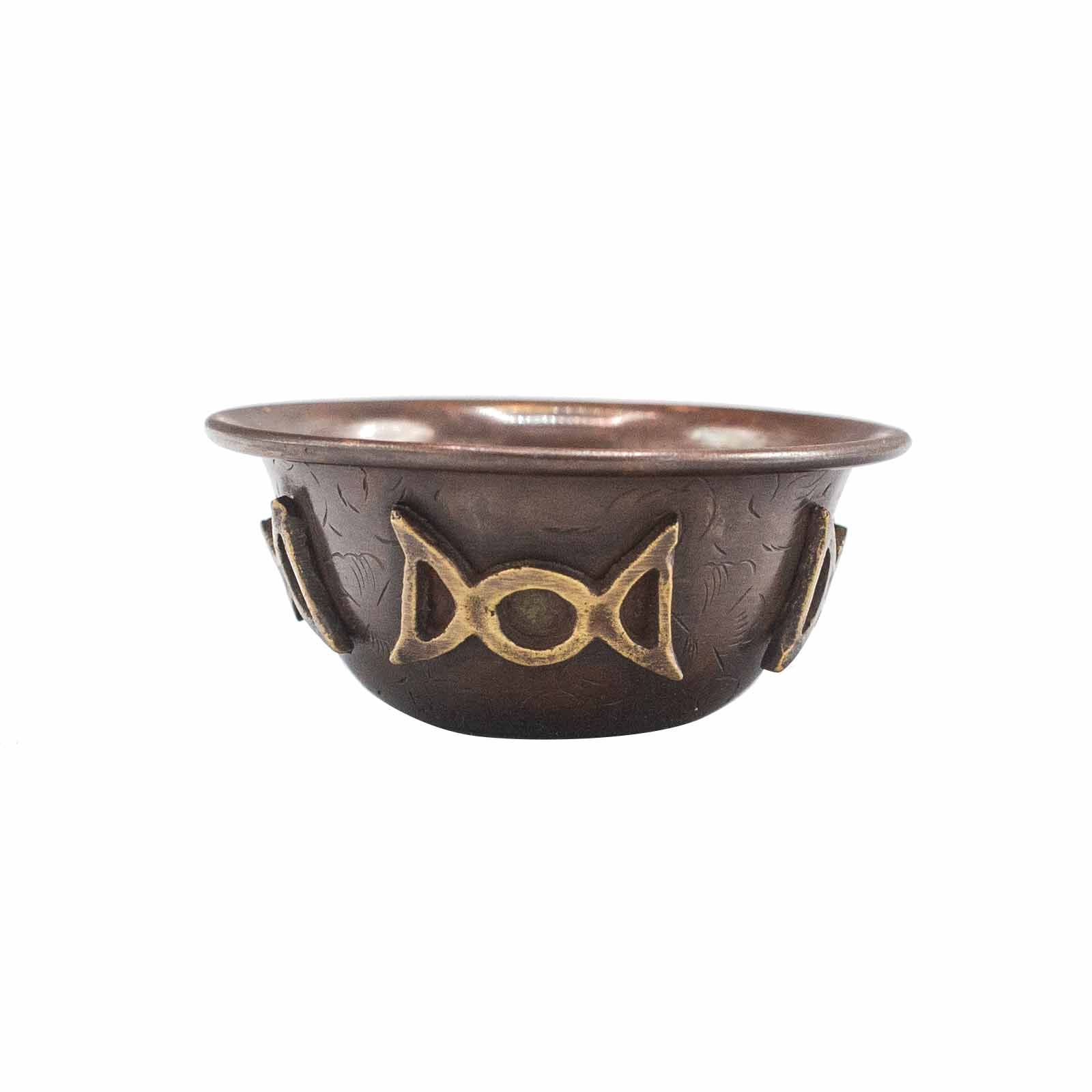 bG9jYWw6Ly9tZWRpYS9ISC9FRC82MFIzMEMxRzZSV0tFREhILzkzNDlmNjkyLmpwZWc.jpg Antique Copper Ritual Bowl with Triple Moon 8x4cm