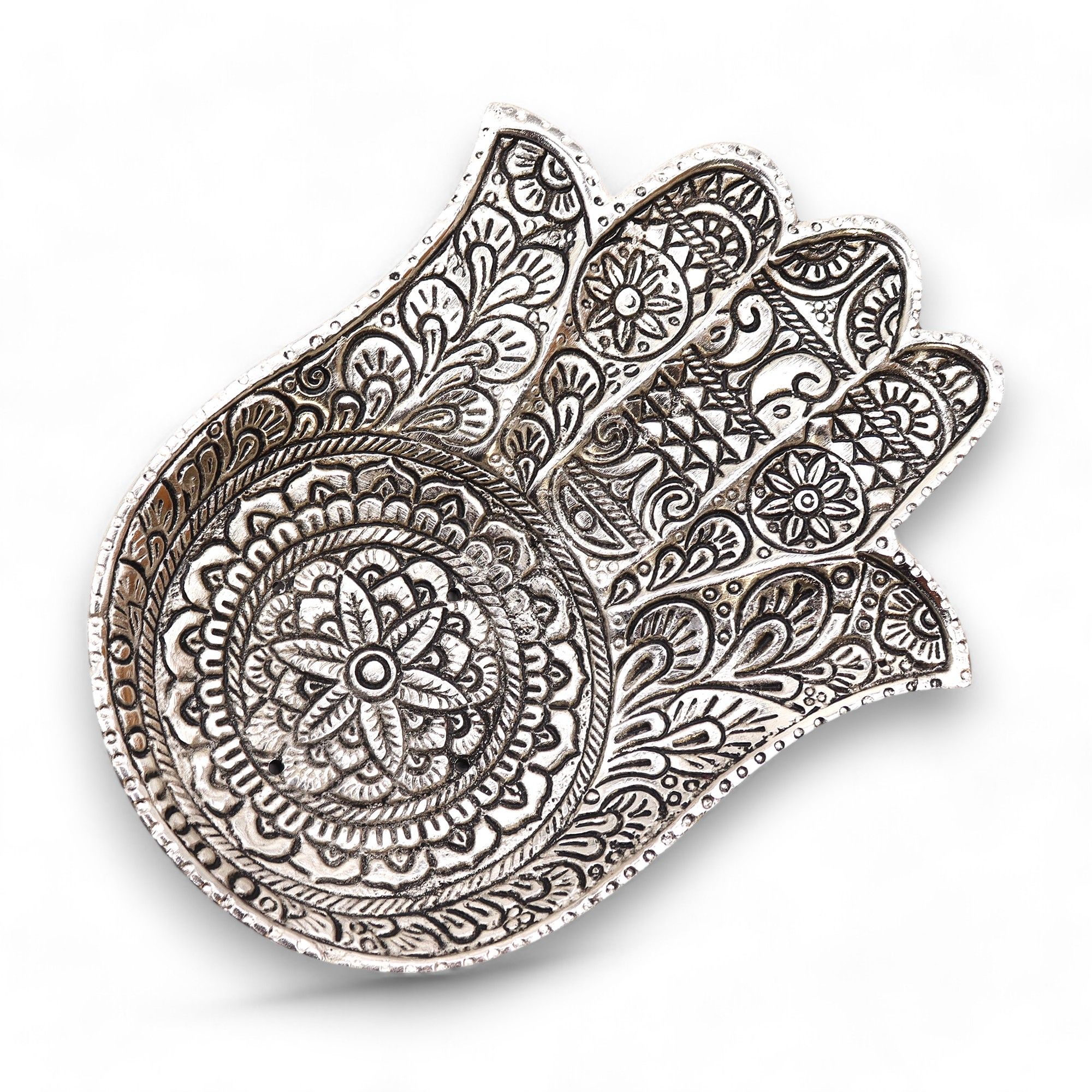 bG9jYWw6Ly9tZWRpYS9ISi80RC82MFIzMEMxRzZXUzM0REhKL2MyYWZhZGUzLmpwZWc.jpg Polished Aluminium Lrg Hamsa Incense Holder