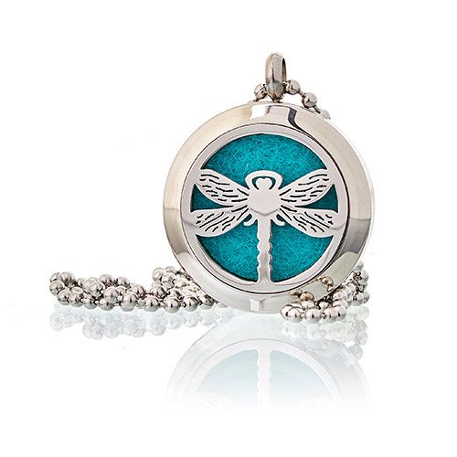bG9jYWw6Ly9tZWRpYS9ISi84RC82MFIzMEMxRzZNVEs4REhKLzlmNzMzYWY2LmpwZWc.jpg Aromatherapy Diffuser Necklace - Dragonfly 25mm