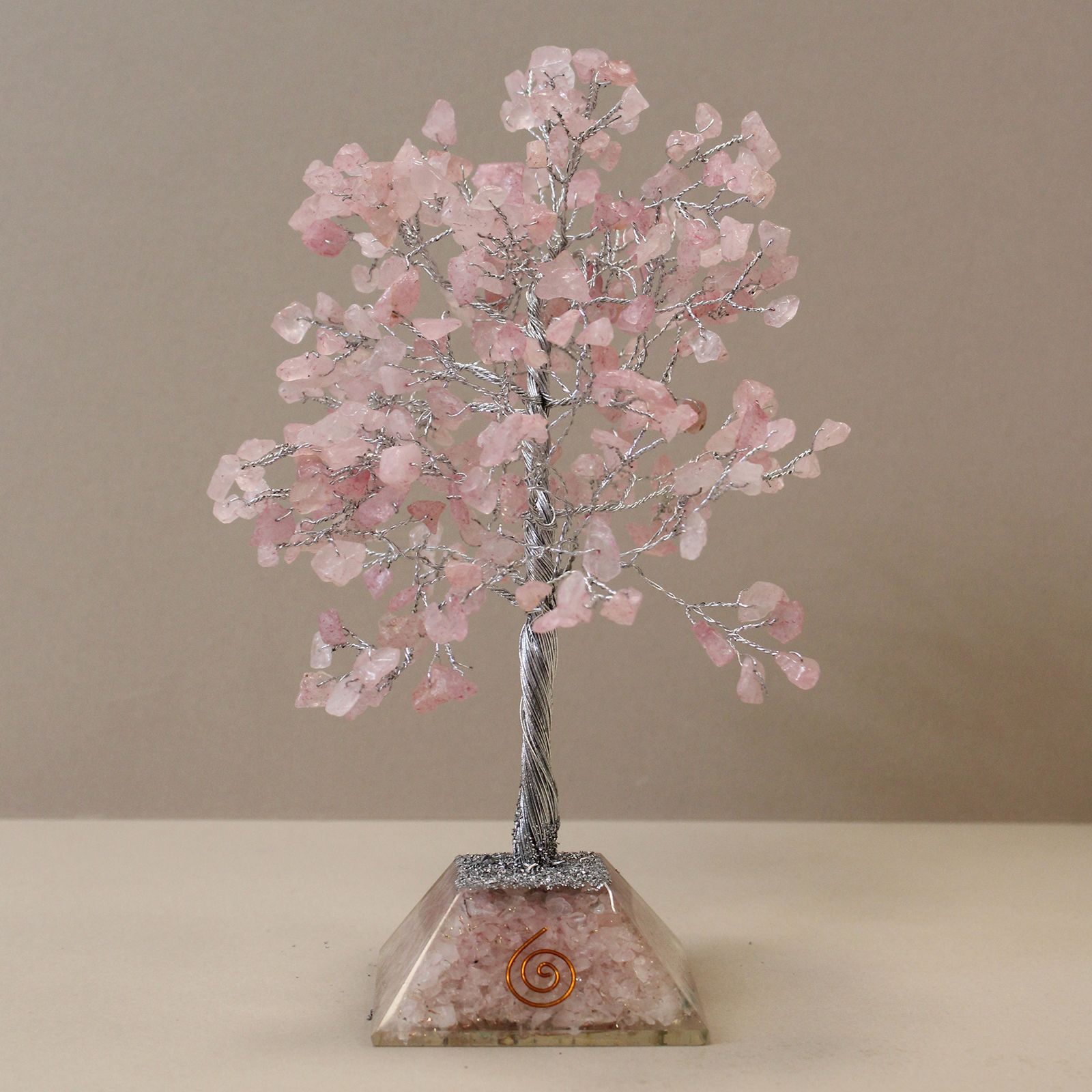 bG9jYWw6Ly9tZWRpYS9ISi9KRC82MFIzMEMxRzZSUzNKREhKL2NmNzZhZDA1LmpwZWc.jpg Gemstone Tree with Organite Base - 320 Stone - Rose Quartz