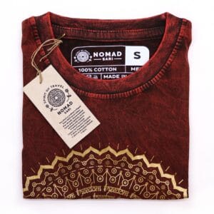 Small Stone Washed T-Shirt - Mandala - Maroon