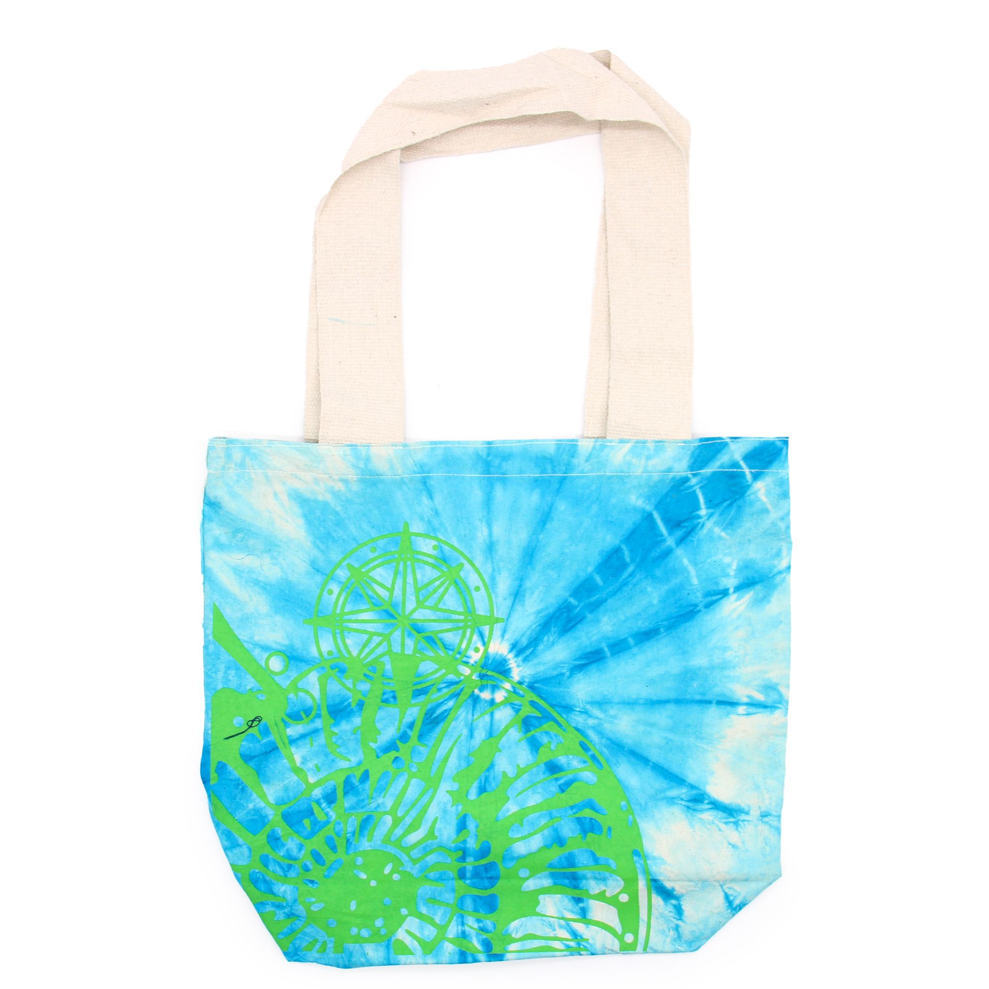 bG9jYWw6Ly9tZWRpYS9ISy8yQy82MFIzMEMxRzZSVzMyQ0hLL2Y1NDExOTkwLmpwZWc.jpg Tye-Dye Cotton Bag (6oz) - 38x42x12cm - Sea Shell - Blue/Green - Green Handle