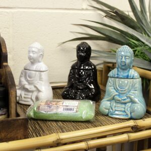 Sitting Buddha Oil Burner - Blue