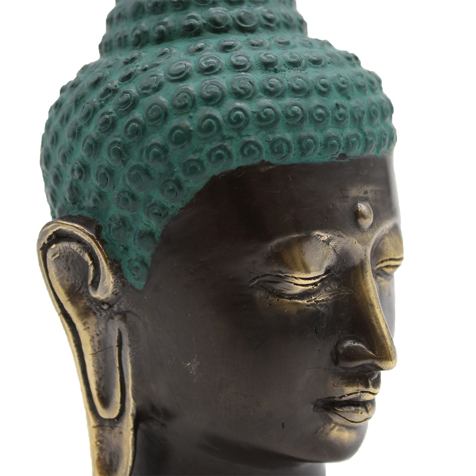 bG9jYWw6Ly9tZWRpYS9ITS80Qy82MFIzMEMxRzZSVEs0Q0hNLzE0YzA3MGMwLmpwZWc.jpg Large Antique Brass Buddha Head - Image 3