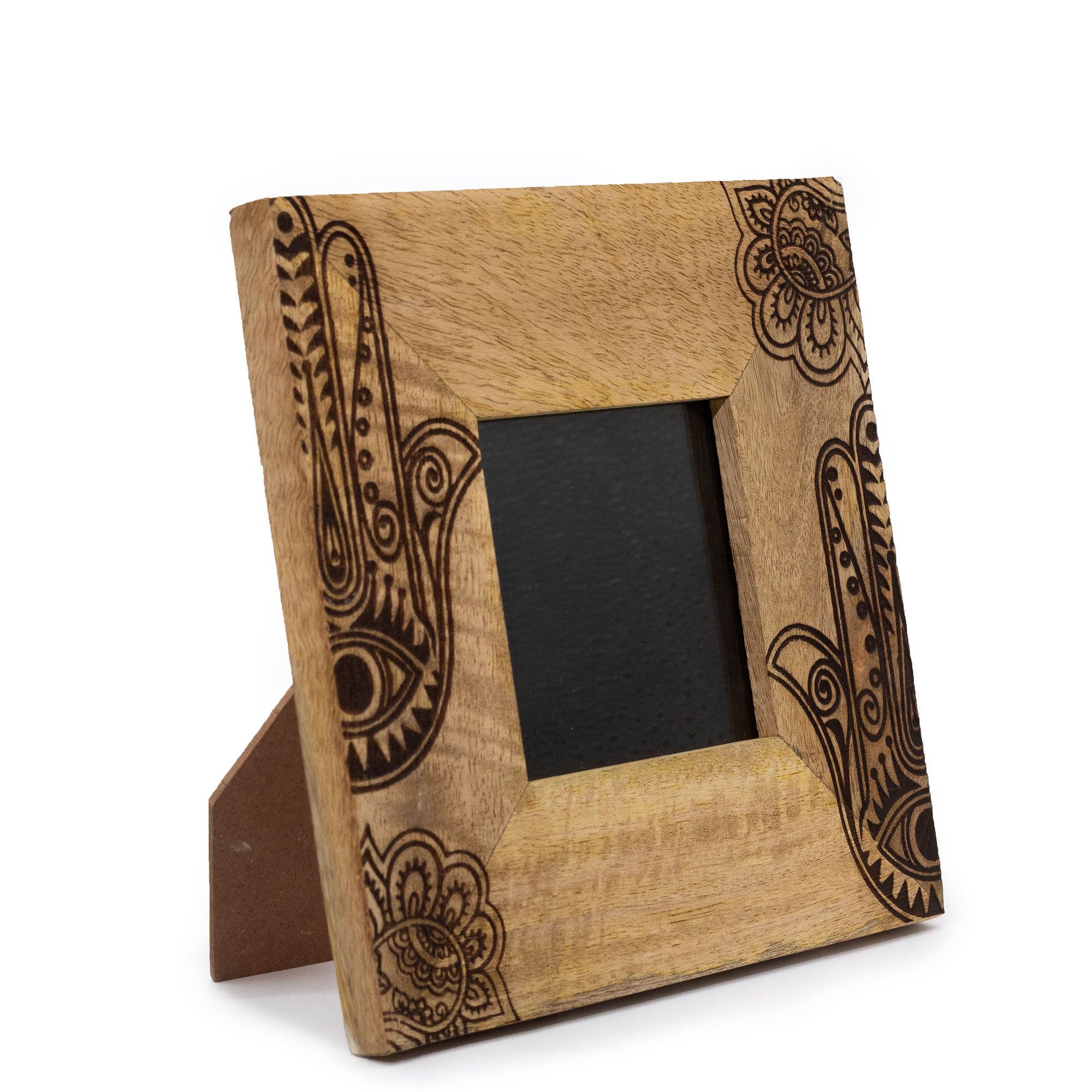 bG9jYWw6Ly9tZWRpYS9IUC9BRC82MFIzMEMxSDc0UjNBREhQLzcxNDMzNjI1LmpwZWc.jpg Small Mango Wood Picture Framel (for 10x15cm) 20x20x2cm - Hansa - Black