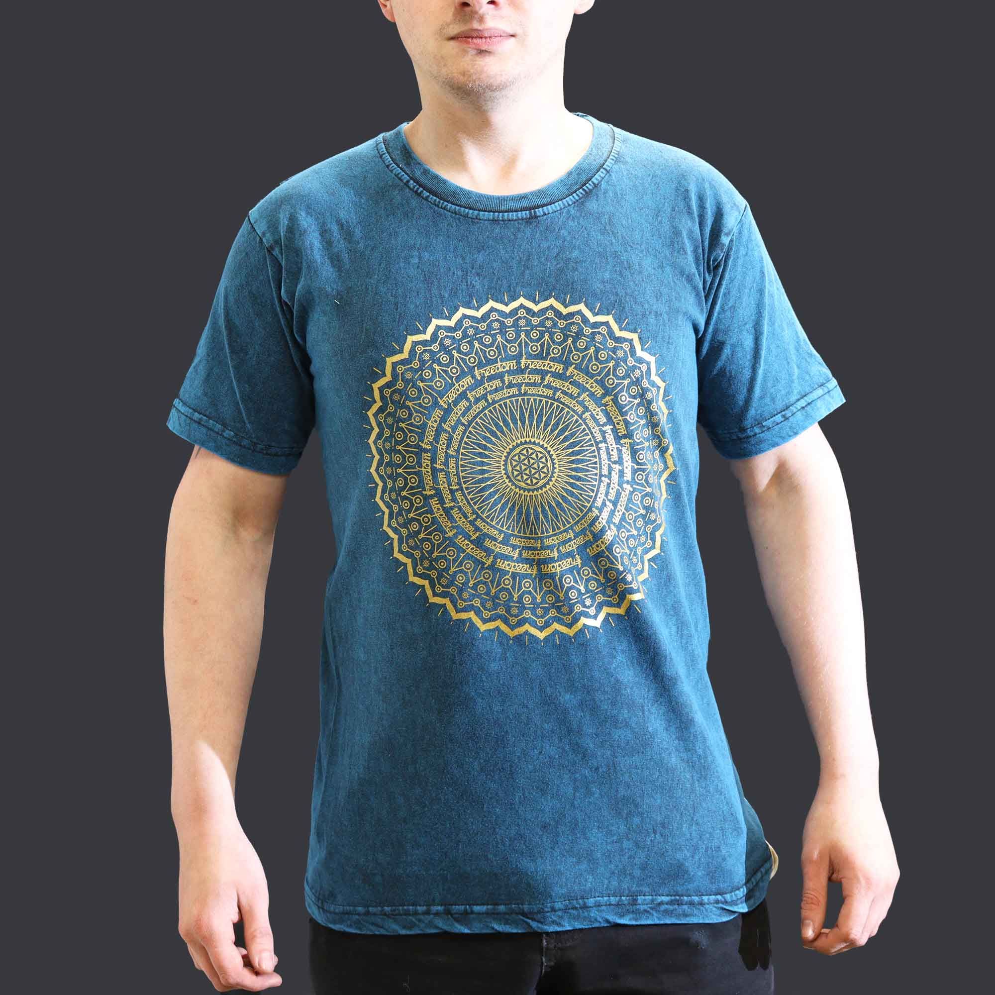 bG9jYWw6Ly9tZWRpYS9IUS9BQy82MFIzMEMxSDc0VjNBQ0hRLzFjMDM4ZWY1LmpwZWc.jpg Small Stone Washed T-Shirt - Mandala - Blue - Image 3