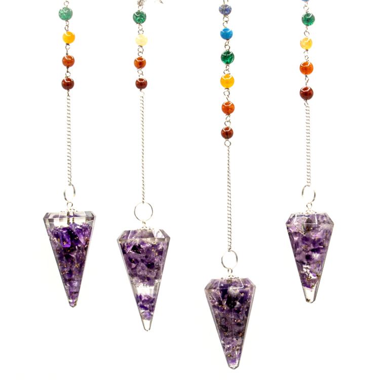 bG9jYWw6Ly9tZWRpYS9IUi80RC82MFIzMEMxRzZSUks0REhSLzdlY2I2MTU0LmpwZWc.jpg Orgonite Power Chakra Pendulum - Amethyst - Image 2