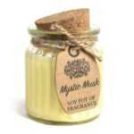 Luxury musk scented candle burning
