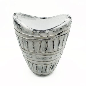 Wide Neck Shaped Vase - Cream 22cm