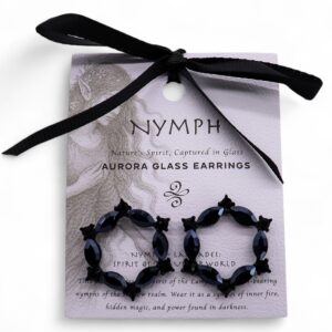 Jet Black - Vintage Glass - Loop - Earrings