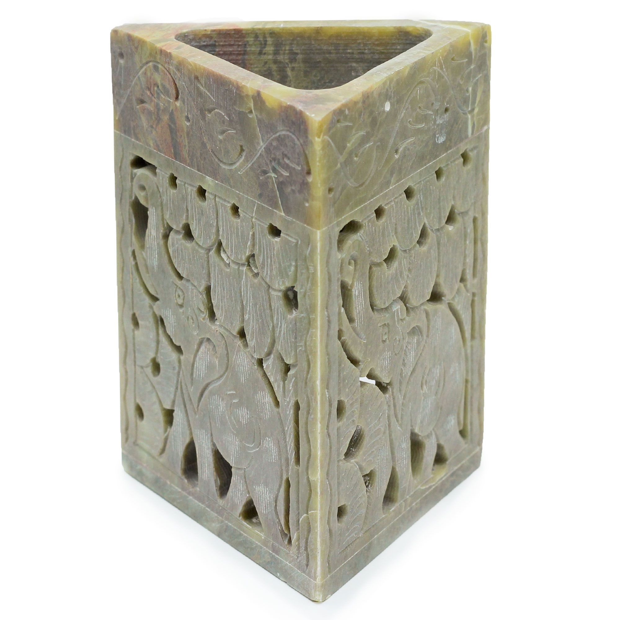 bG9jYWw6Ly9tZWRpYS9IUy84Qy82MFIzMEMxRzZXVDM4Q0hTLzI2Zjc4NzliLmpwZWc.jpg Triangle Soapstone Oil Burner 11x9cm - Elephant