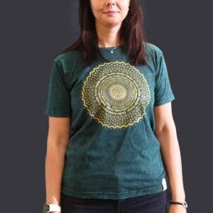 Medium Stone Washed T-Shirt - Mandala - Green