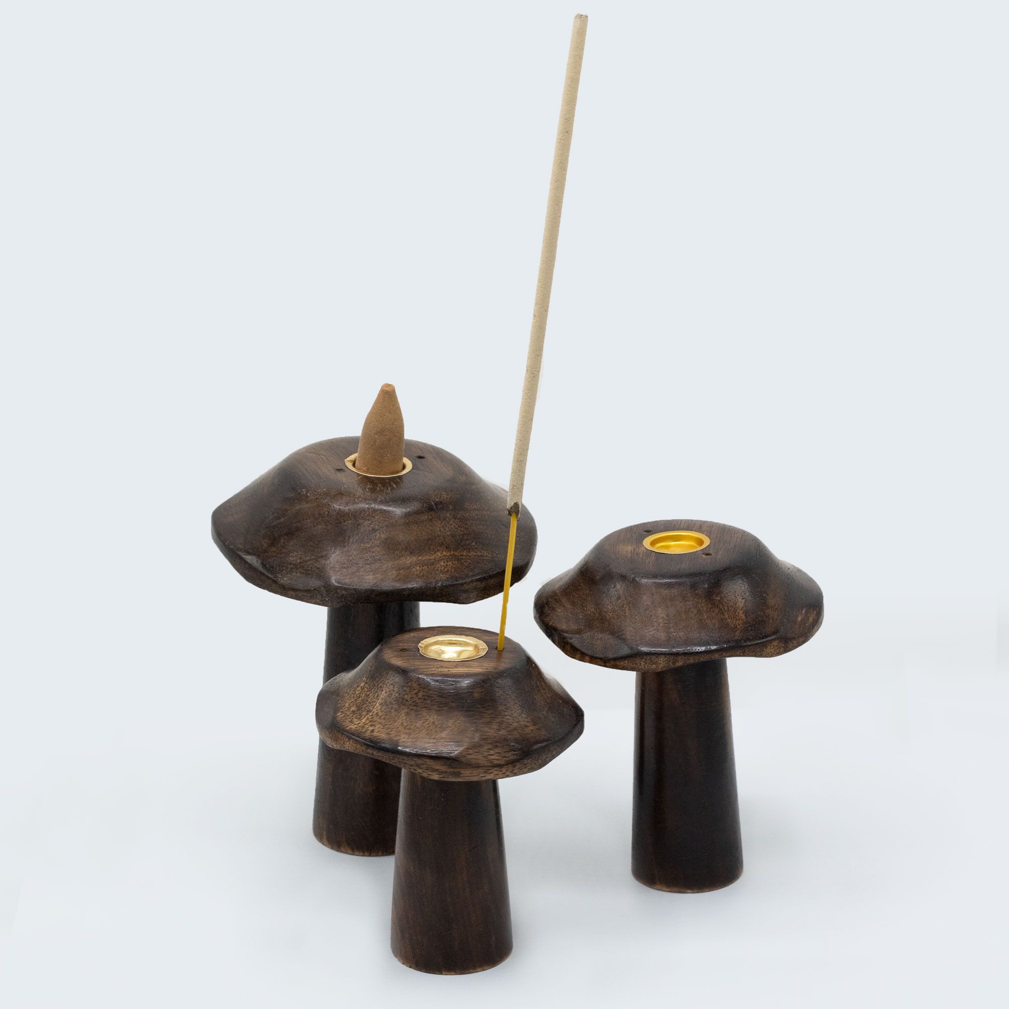 bG9jYWw6Ly9tZWRpYS9TRy8wQy82MFIzMEMxRzZXVDMwQ1NHLzVkNDdiNTQ1LmpwZWc.jpg Set of 3 Flat Incense Cone Mushrooms (13cm 12cm 11cm) - Image 3