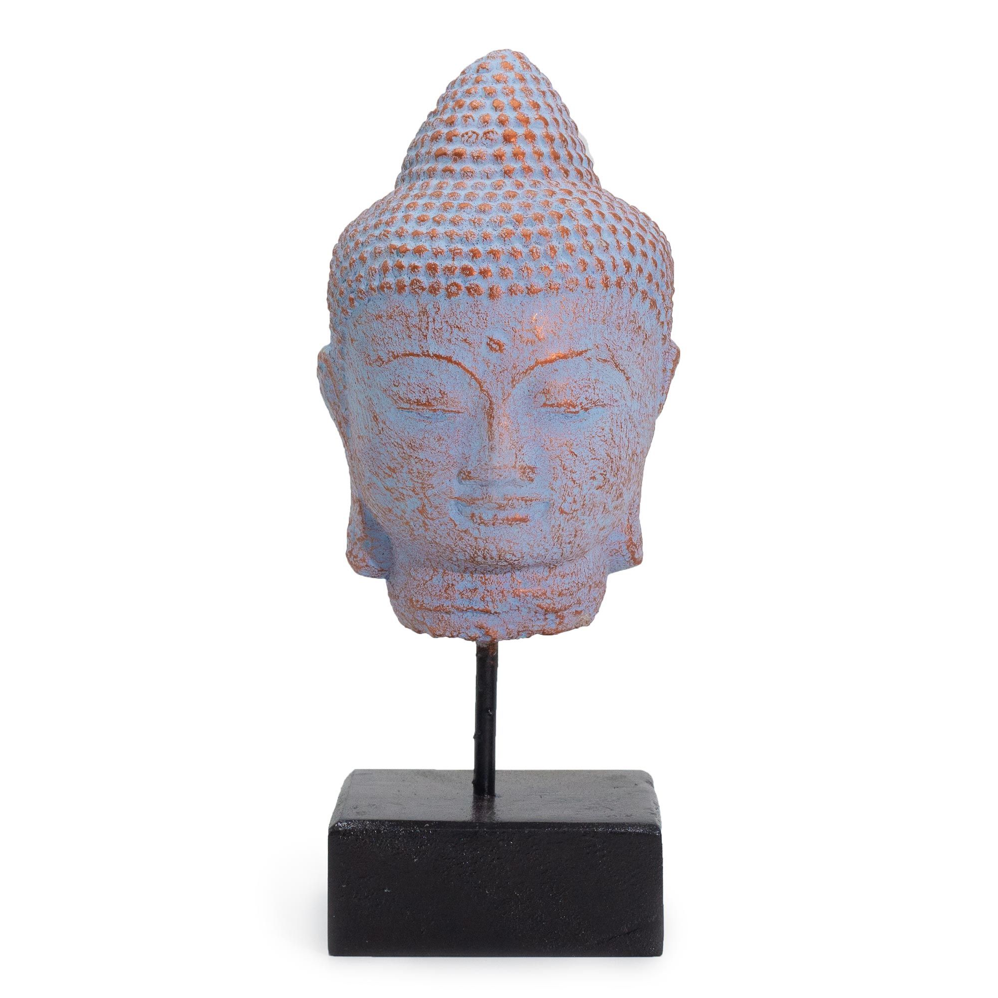 bG9jYWw6Ly9tZWRpYS9TSC80Qy82MFIzMEMxSDc0UzM0Q1NILzdmZjc2MzlmLmpwZWc.jpg Stillness Buddha Head on Stand - Blue Copper - Image 3