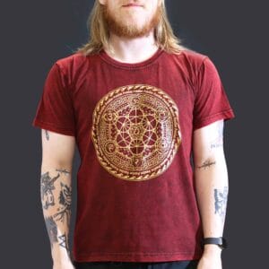 Large Stone Washed T-Shirt - Chakra - Maroon