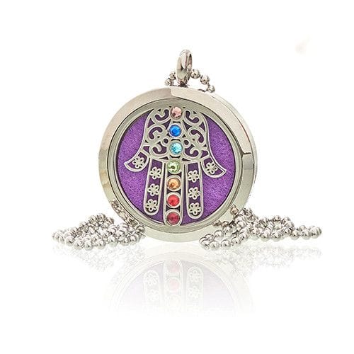 bG9jYWw6Ly9tZWRpYS9TSC8wRC82MFIzMEMxRzZNVkswRFNILzdhNDE0OGJjLmpwZWc.jpg Aromatherapy Jewellery Necklace - Hamsa Chakra - 30mm