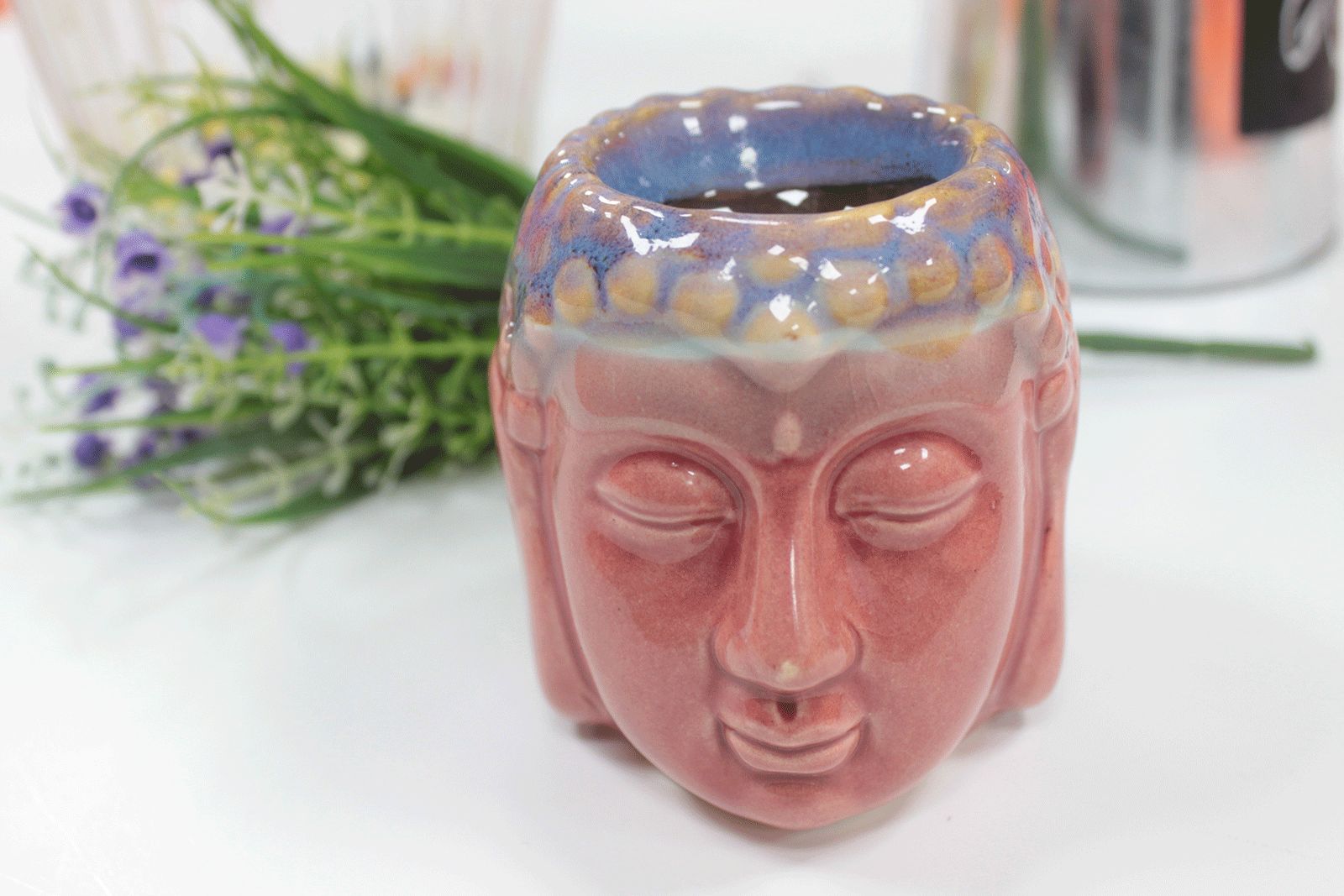 bG9jYWw6Ly9tZWRpYS9TSC9DRC82MFIzMEMxRzZHVktDRFNILzRkMGJkMWM0LnBuZw.jpg Buddha Oil Burner - Rose & Teal - Image 2