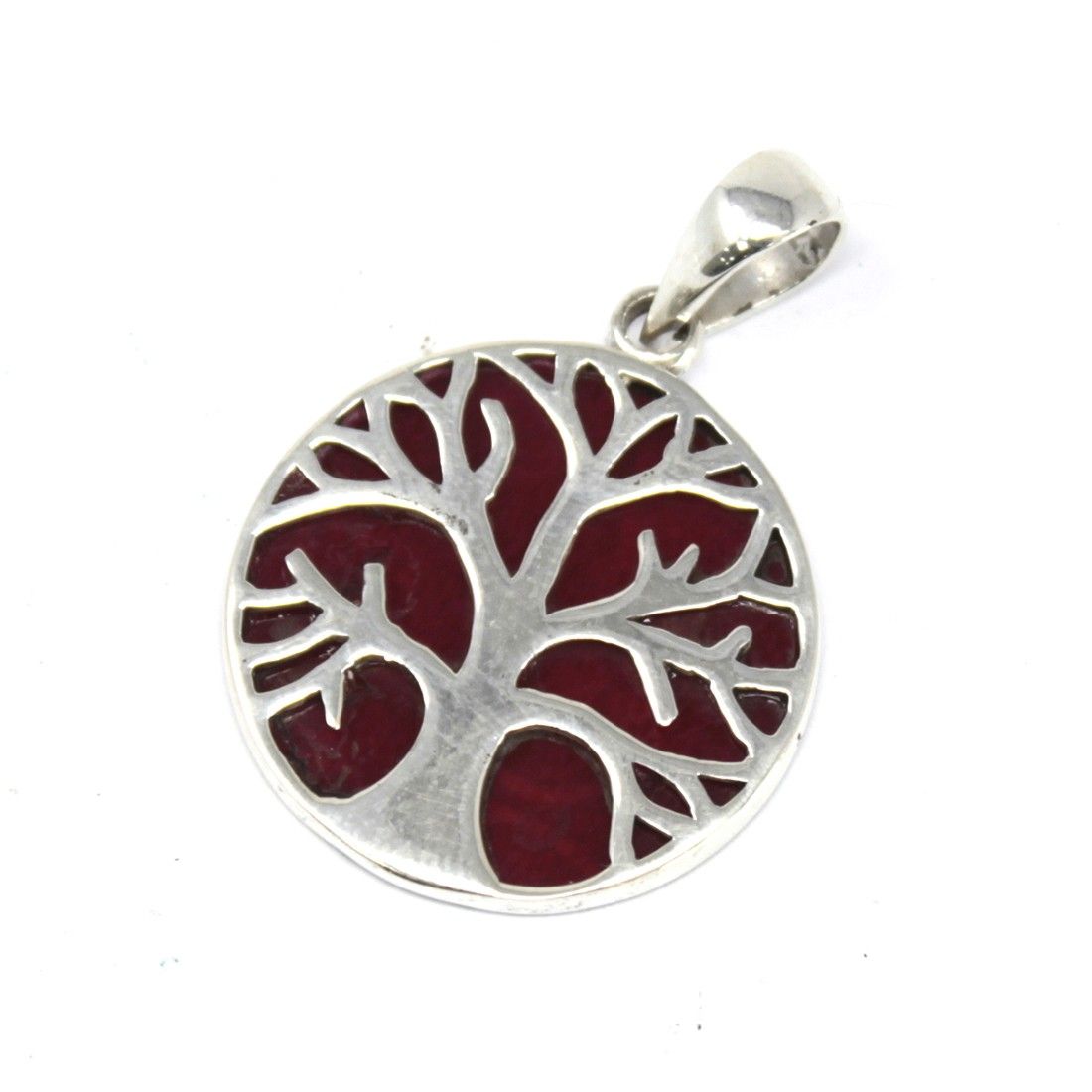 bG9jYWw6Ly9tZWRpYS9TSi9FQy82MFIzMEMxRzZNUzNFQ1NKLzMyMzU5OTVlLmpwZWc.jpg Tree of Life Silver Pendant 22mm - Coral Effect