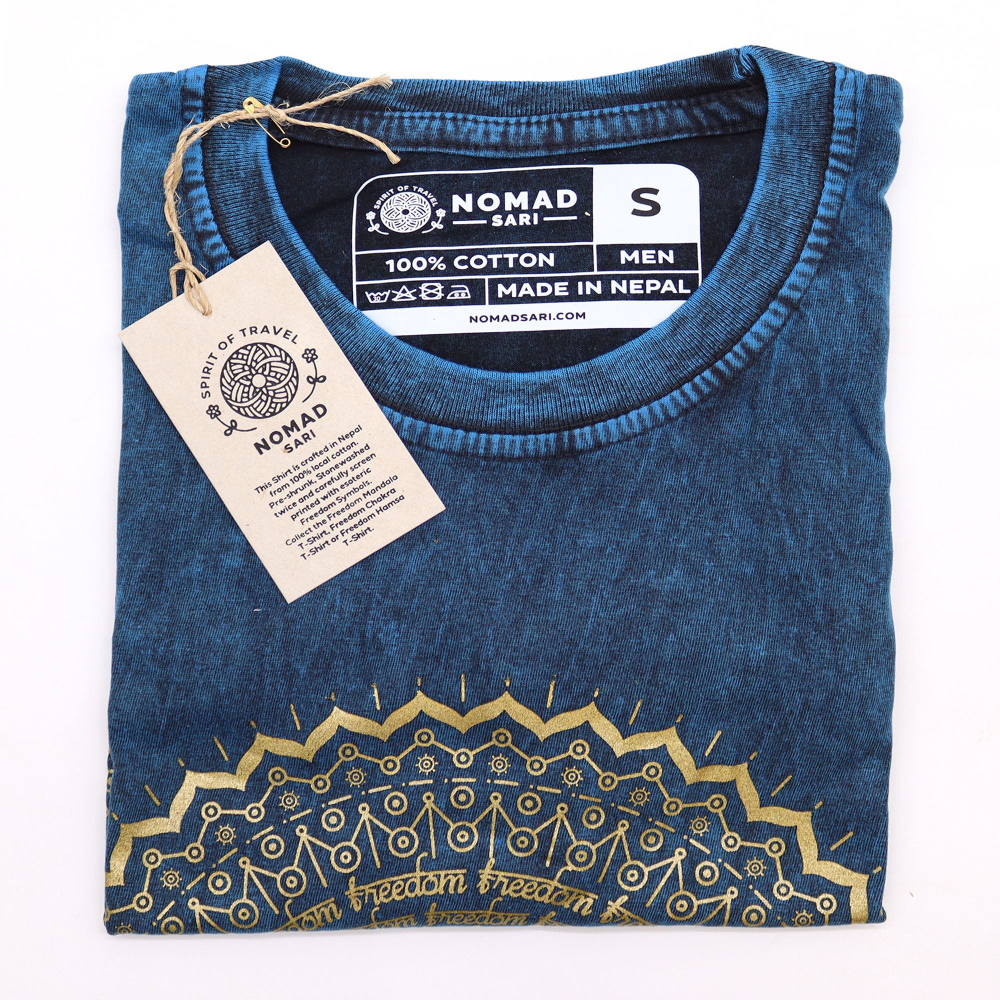 bG9jYWw6Ly9tZWRpYS9TSy82Qy82MFIzMEMxSDc0VEs2Q1NLLzBhZjBjY2U5LmpwZWc.jpg Small Stone Washed T-Shirt - Mandala - Blue - Image 2