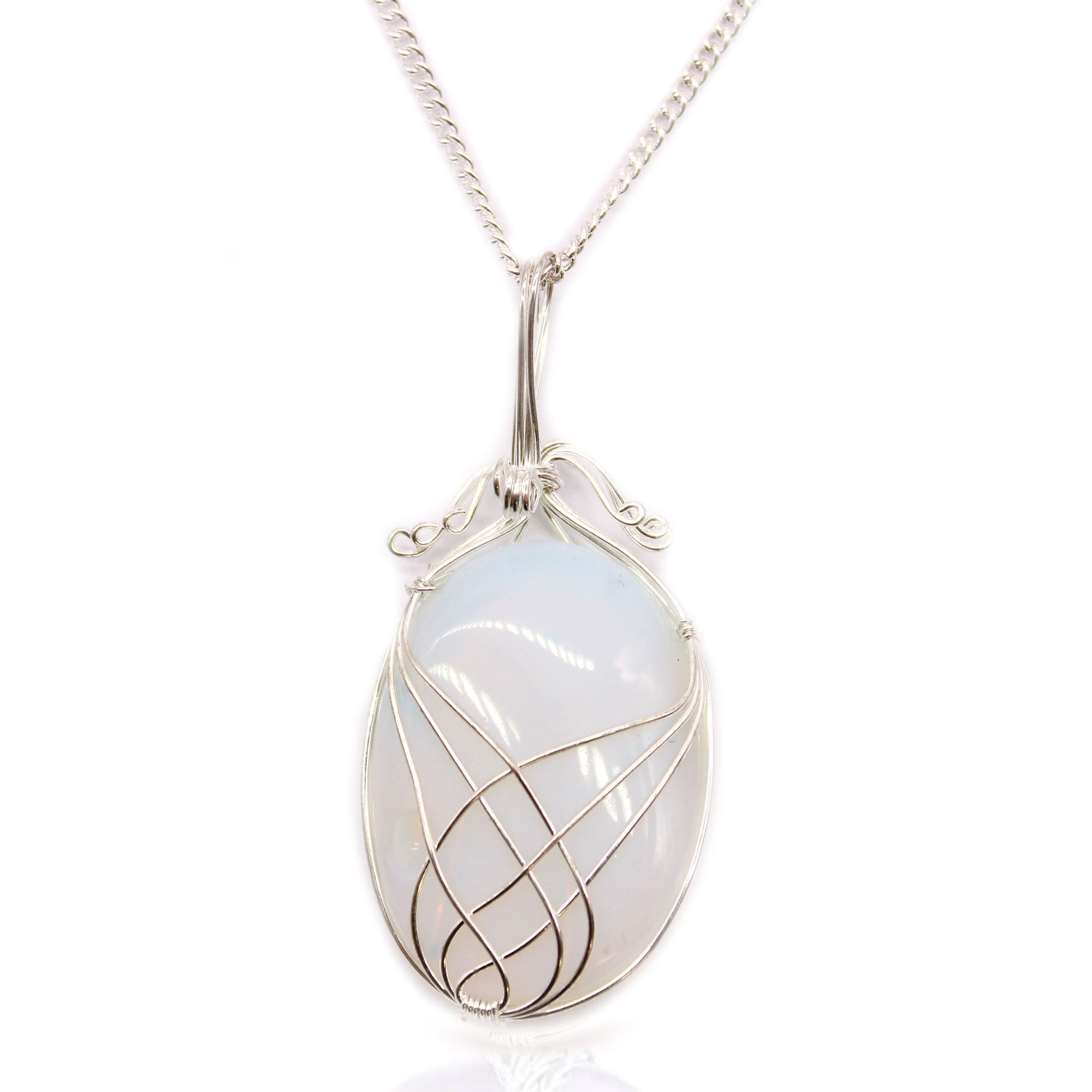 bG9jYWw6Ly9tZWRpYS9TTi84RC82MFIzMEMxRzZSVks4RFNOLzQ5Y2E4ZTc0LmpwZWc.jpg Swirl Wrapped Gemstone Necklace - Opalite